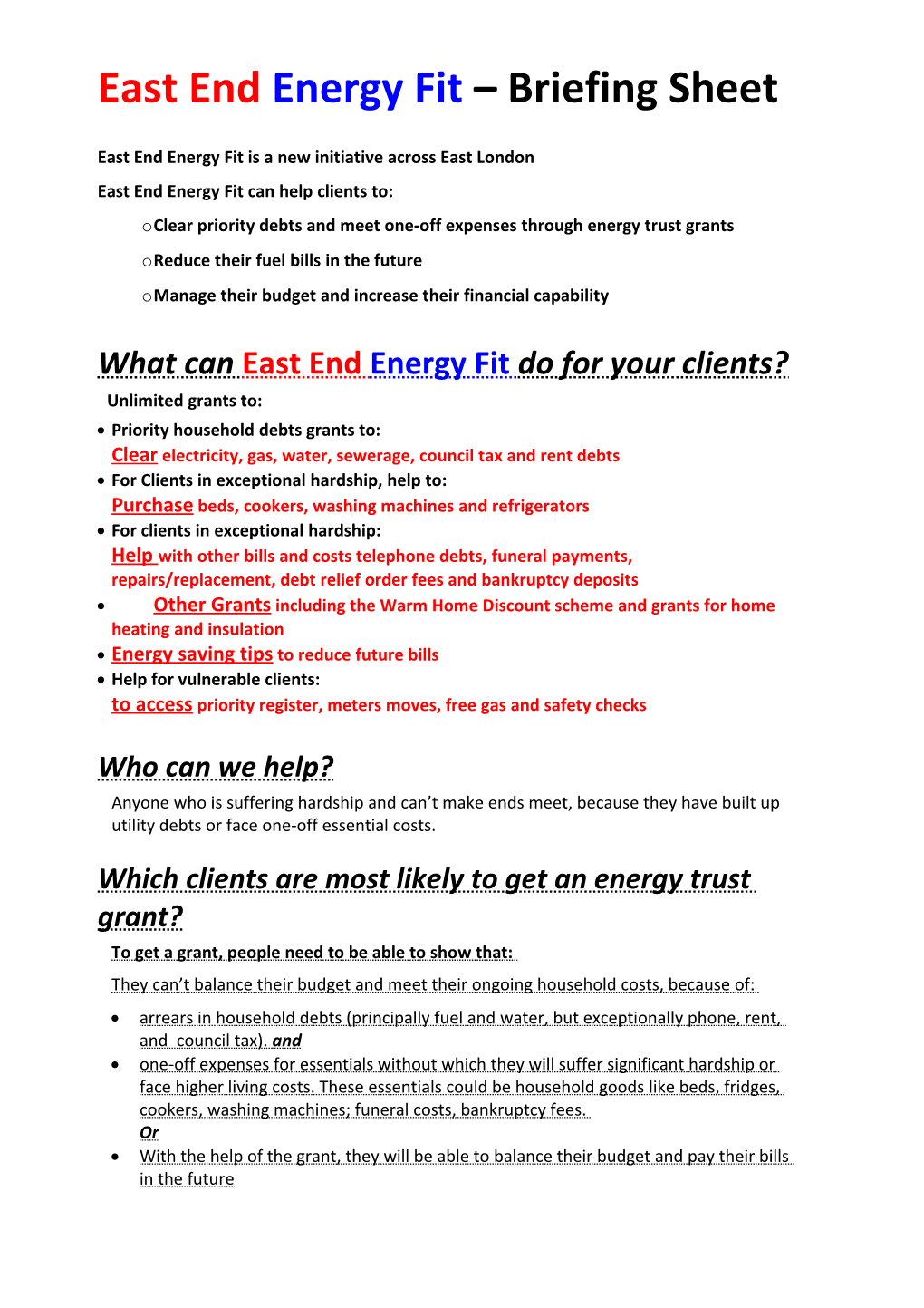 East End Energy Fit