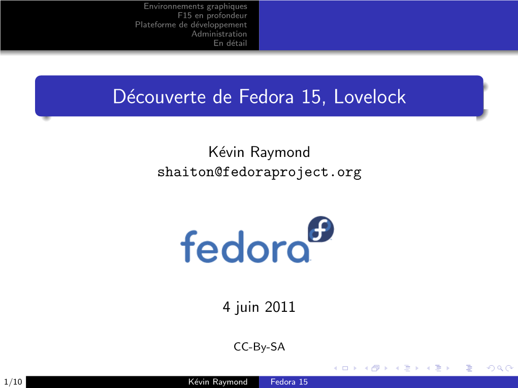 Découverte De Fedora 15, Lovelock