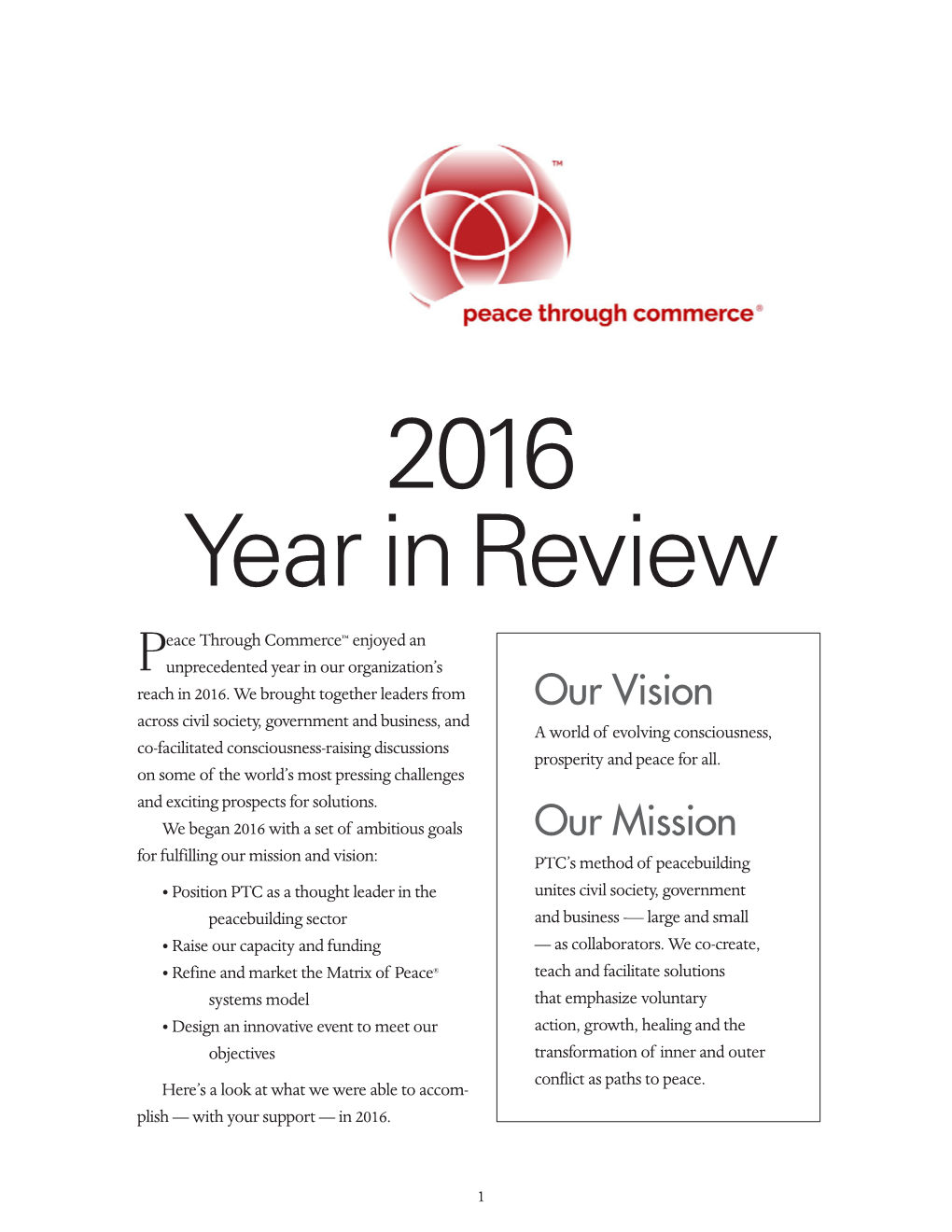 Read Our Annual Review