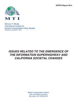 Issues Related to the Emergence of the Information Superhighway and California Societal Changes
