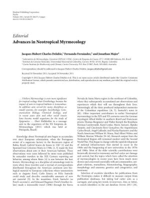 Editorial Advances in Neotropical Myrmecology