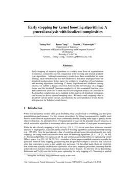 Early Stopping for Kernel Boosting Algorithms: a General Analysis with Localized Complexities