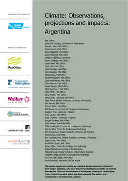 Climate: Observations, Projections and Impacts: Argentina