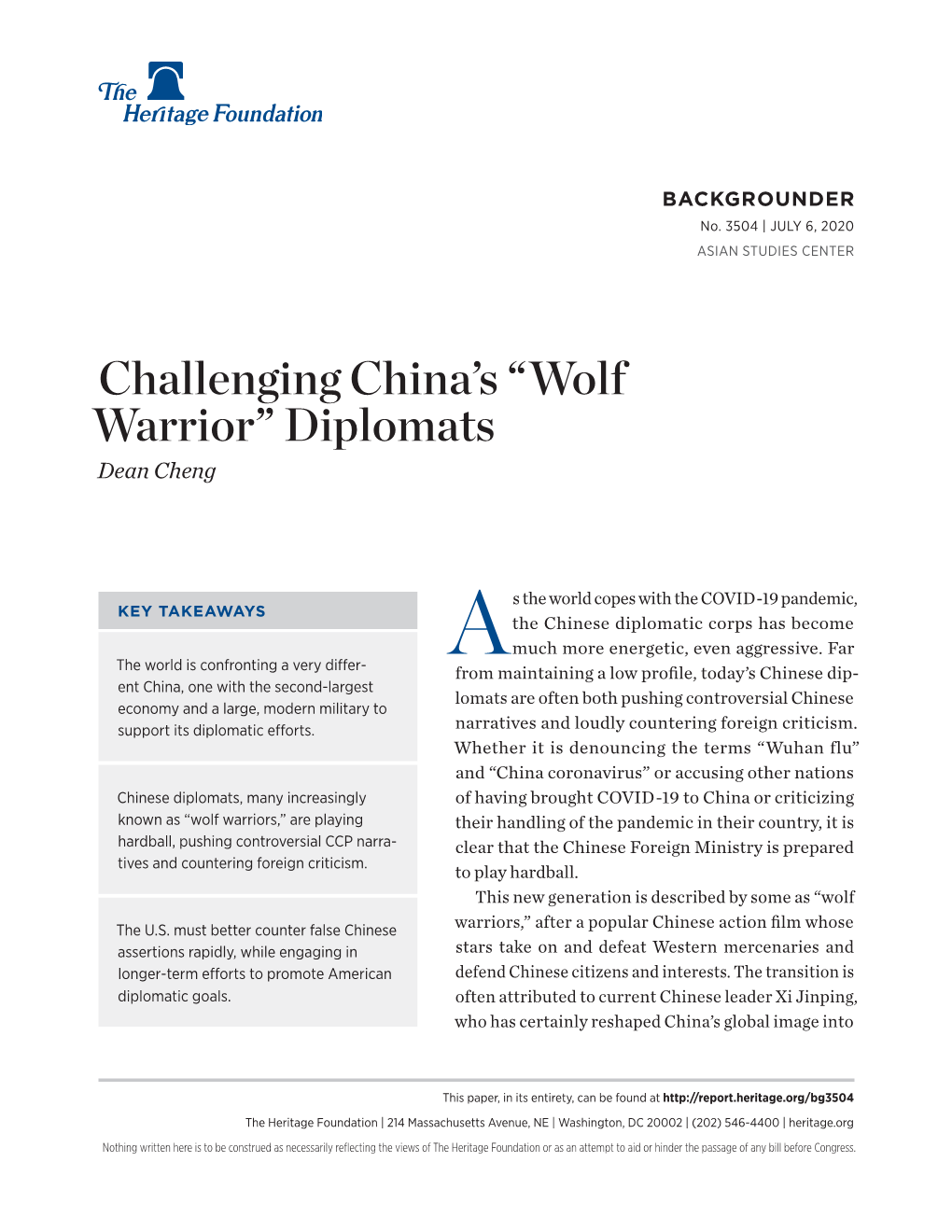 Challenging China's “Wolf Warrior” Diplomats