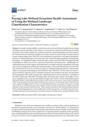 Poyang Lake Wetland Ecosystem Health Assessment of Using the Wetland Landscape Classiﬁcation Characteristics