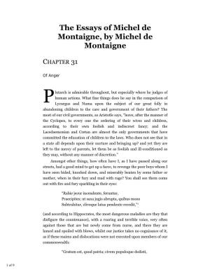 The Essays of Michel De Montaigne, by Michel De Montaigne