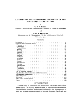 A Survey of the Echinoderm Associates of the North-East Atlantic Area