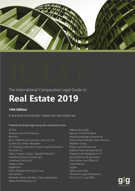 The International Comparative Legal Guide To: Real Estate 2019