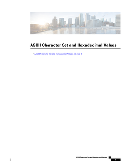 ASCII Character Set and Hexadecimal Values