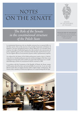 The Role of the Senate in the Constitutional Structure of the Polish State