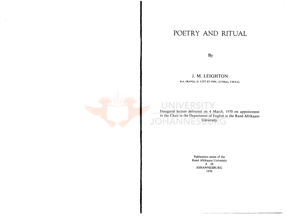 Poetry and Ritual