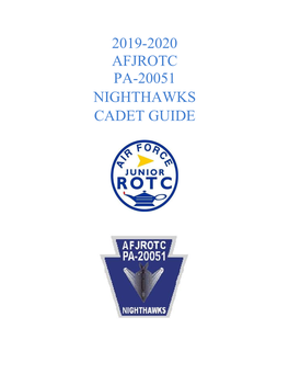 2019-2020 Afjrotc Pa-20051 Nighthawks Cadet Guide