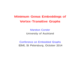 Minimum Genus Embeddings of Vertex-Transitive Graphs