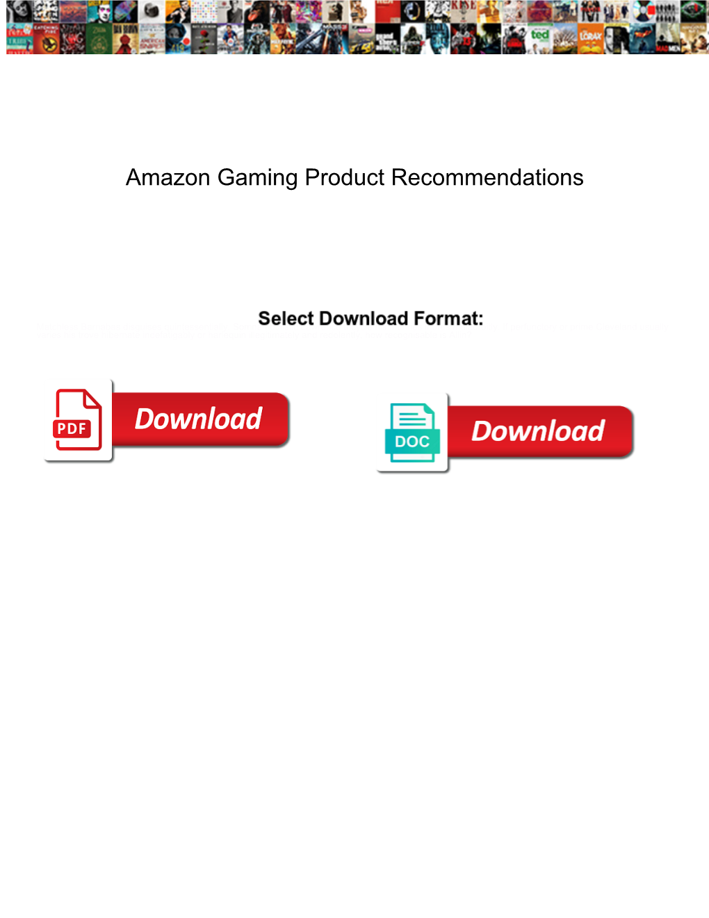 Amazon Gaming Product Recommendations