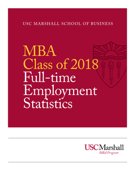 MBA Class of 2018 Full-Time Employment Statistics