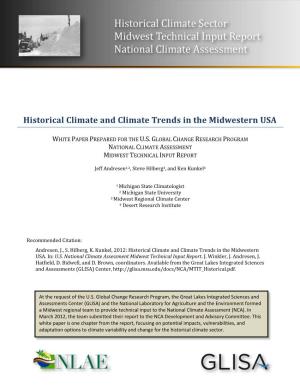 Historical Climate and Climate Trends in the Midwestern USA