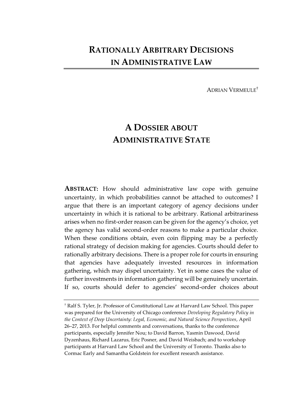 Rationally Arbitrary Decisions in Administrative Law
