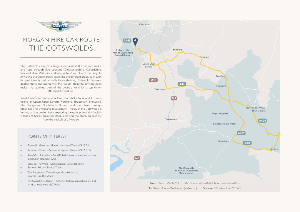 THE COTSWOLDS Malvern Hills Pershore Area of Outstanding Natural Beauty Evesham