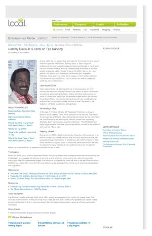 Sammy Davis Jr.'S Facts on Tap Dancing | Entertainment Guide