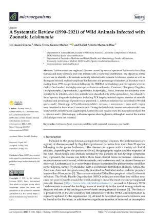 Of Wild Animals Infected with Zoonotic Leishmania