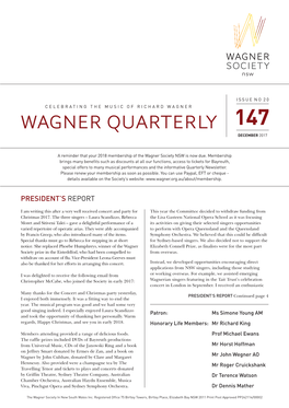 Wagner Quarterly 147, December 2017