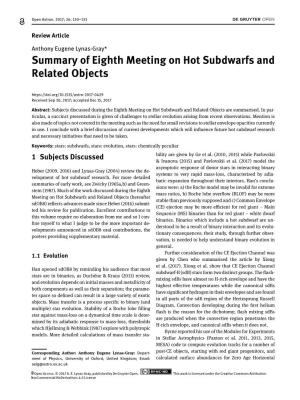 Summary of Eighth Meeting on Hot Subdwarfs and Related Objects