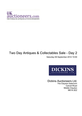 Two Day Antiques & Collectables Sale