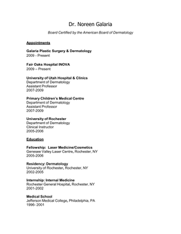 To View Dr. Noreen Galaria's CV