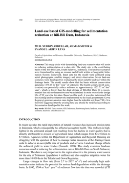 Land-Use Based GIS-Modelling for Sedimentation Reduction at Bili-Bili Dam, Indonesia
