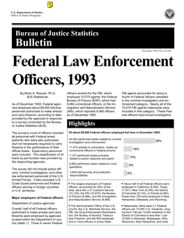 Federal Law Enforcement Officers, 1993