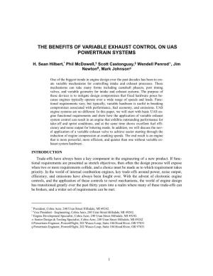 The Benefits of Variable Exhaust Control on Uas Powertrain Systems