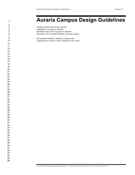 Campus Design Guidelines Page C-1