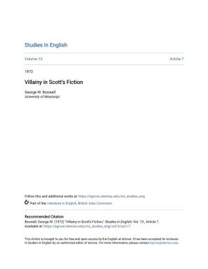 Villainy in Scottâ•Žs Fiction