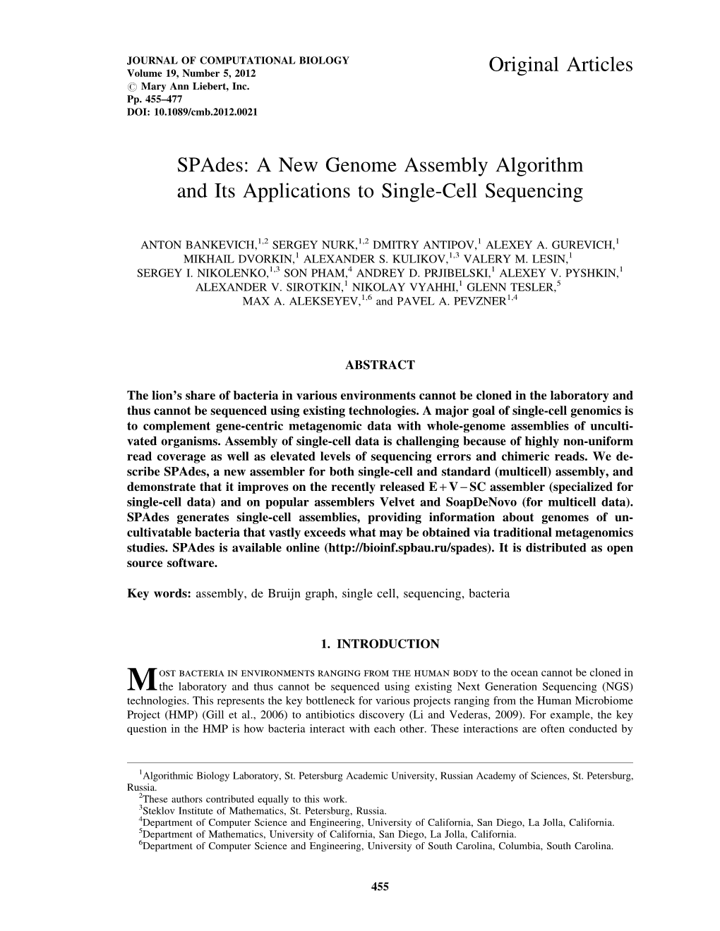 A New Genome Assembly Algorithm and Its Applications to Single-Cell Sequencing