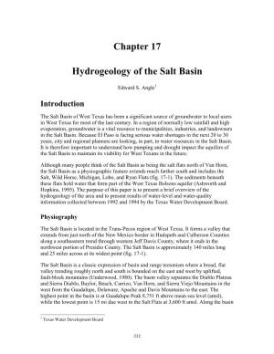 Chapter 17 Hydrogeology of the Salt Basin