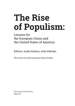 The Rise of Populism: Lessons for the European Union and the United States of America