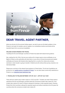 Dear Travel Agent Partner