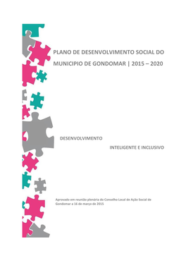 Plano De Desenvolvimento Social Do Municipio De Gondomar | 2015 – 2020