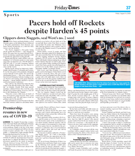 Pacers Hold Off Rockets Despite Harden's 45 Points