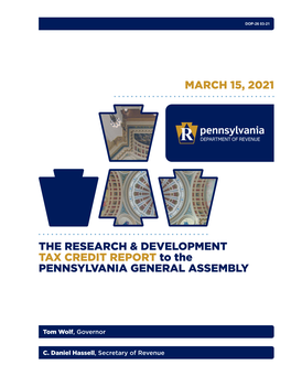 2021 Research & Development Tax Credit Report to the Pennsylvania General Assembly