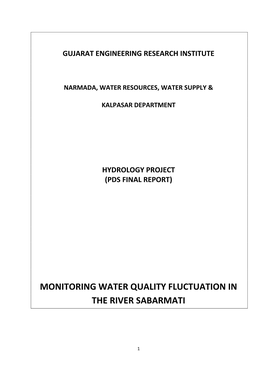 Monitoring Water Quality Fluctuation in the River Sabarmati