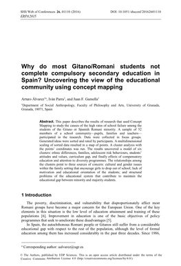 Why Do Most Gitano/Romani Students Not Complete Compulsory Secondary Education in Spain? Uncovering the View of the Educational Community Using Concept Mapping