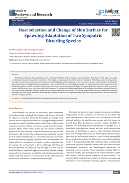 Host Selection and Change of Skin Surface for Spawning Adaptation of Two Sympatric Bitterling Species