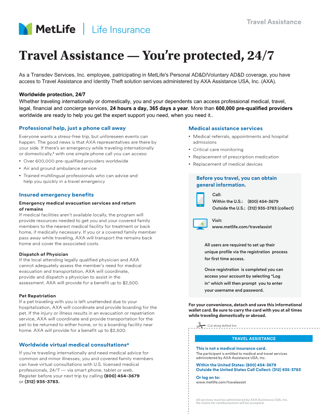 Travel Assistance — You're Protected, 24/7