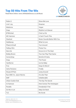 Top 50 Hits from the 90S Read More Online