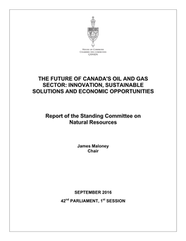 The Future of Canada's Oil and Gas Sector: Innovation, Sustainable Solutions and Economic Opportunities