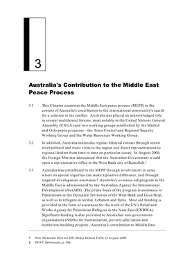 Chapter 3: Australia's Contribution to the Middle East Peace Process