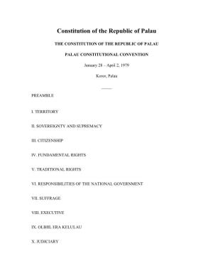Constitution of the Republic of Palau