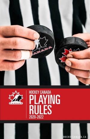 Hockey Canada Playing Rules 2020-2022