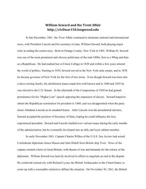 William Seward and the Trent Affair
